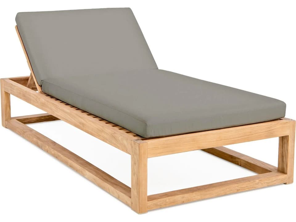 Caldas Teak Chaise Lounge with Sunbrella Cushions