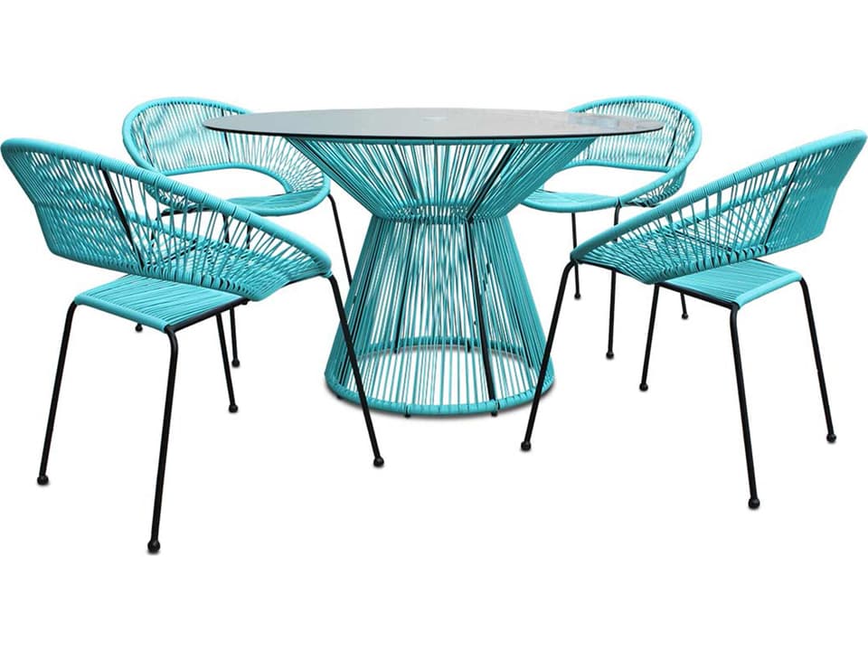 Acapulco Woven Strap 5 Piece Outdoor Dining Set