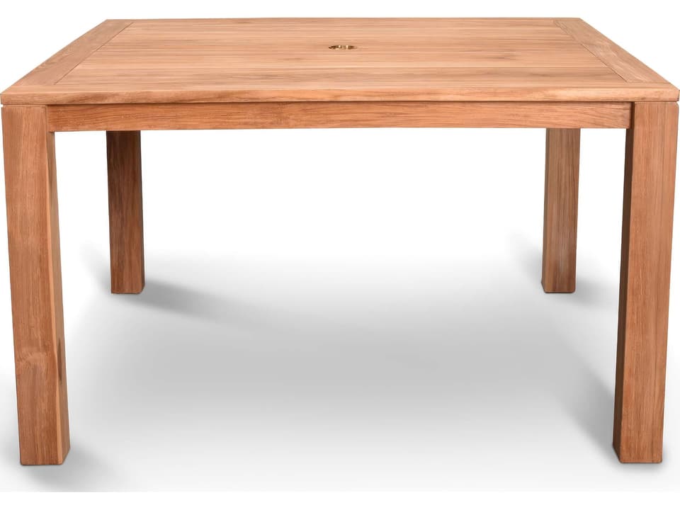 Classic Teak Square Dining Table with Umbrella Hole