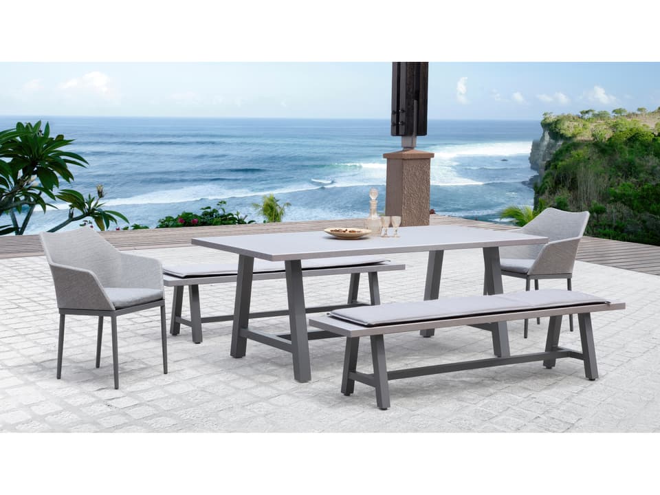 Commons Aluminum Tailor 5 Piece Outdoor Dining Set with Concrete Top