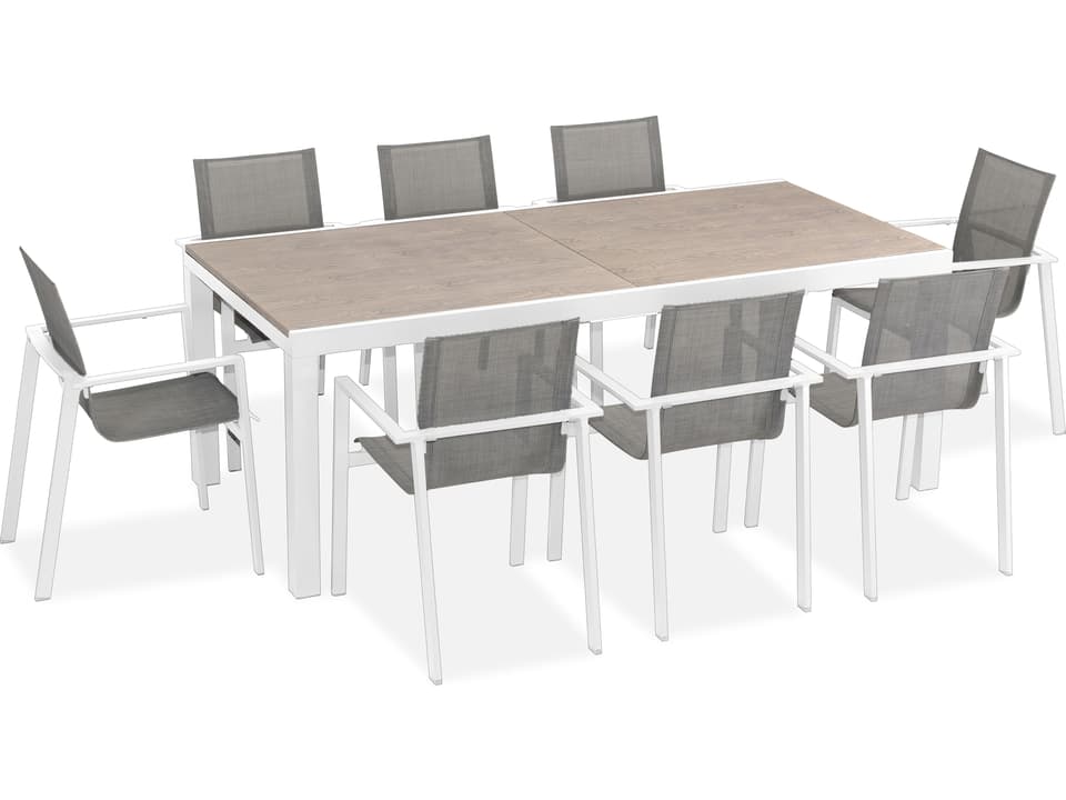 Lift Extendable Aluminum Sling 9 Piece Dining Set