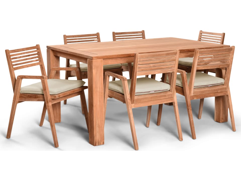 Link Teak 7 Piece Rectangular Dining Set