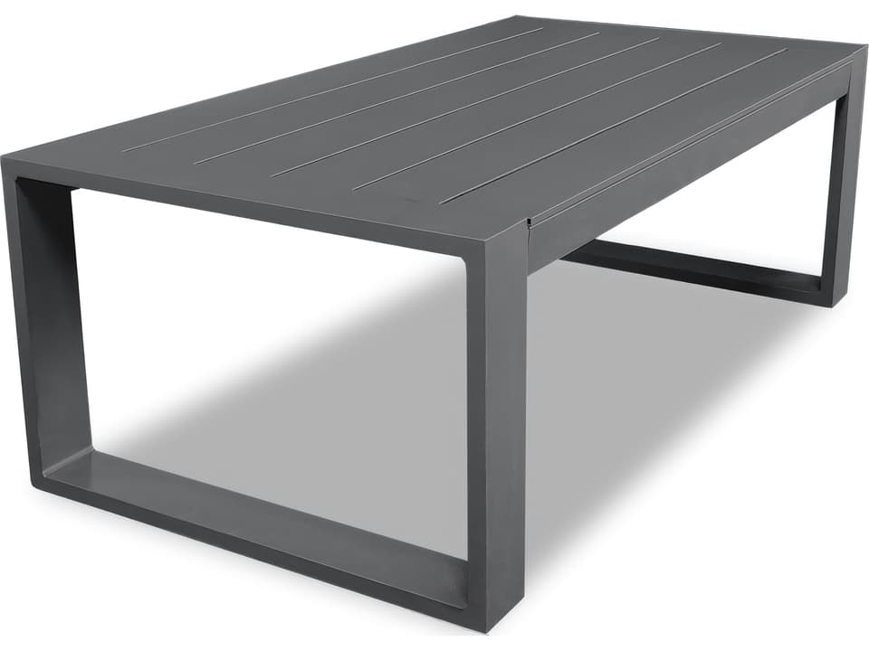 Portal Aluminum Rectangular Coffee Table in Slate Grey
