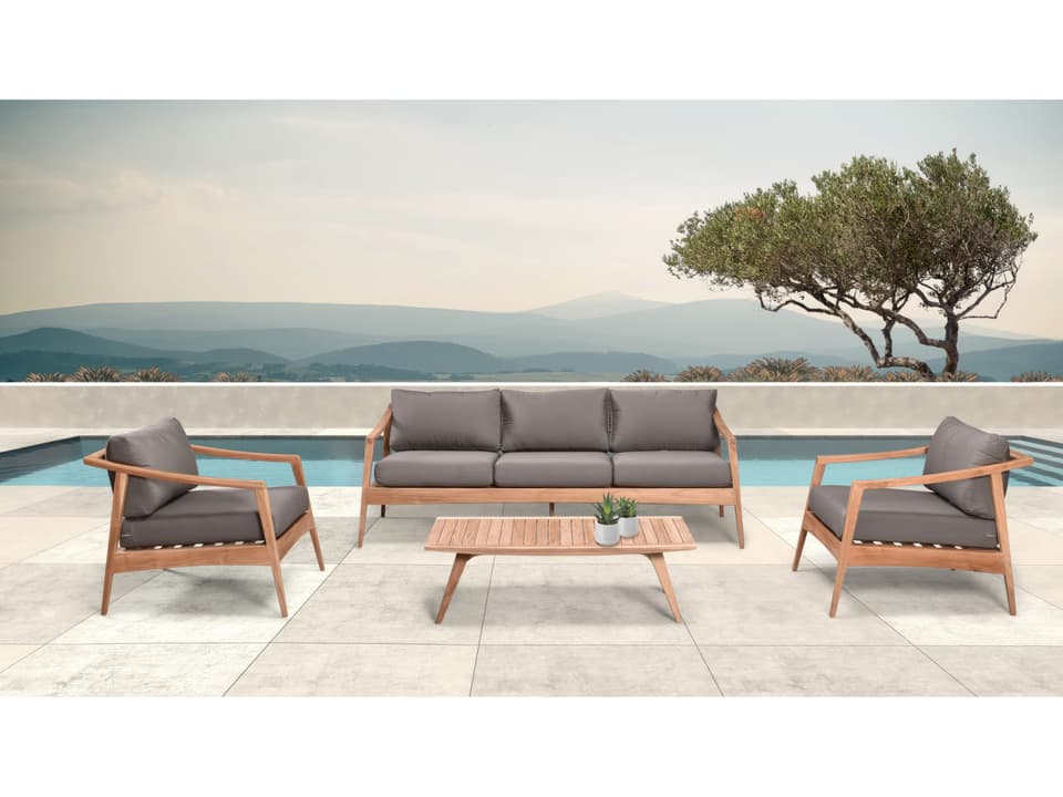 Tango Teak 4 Piece Sofa Patio Lounge Set