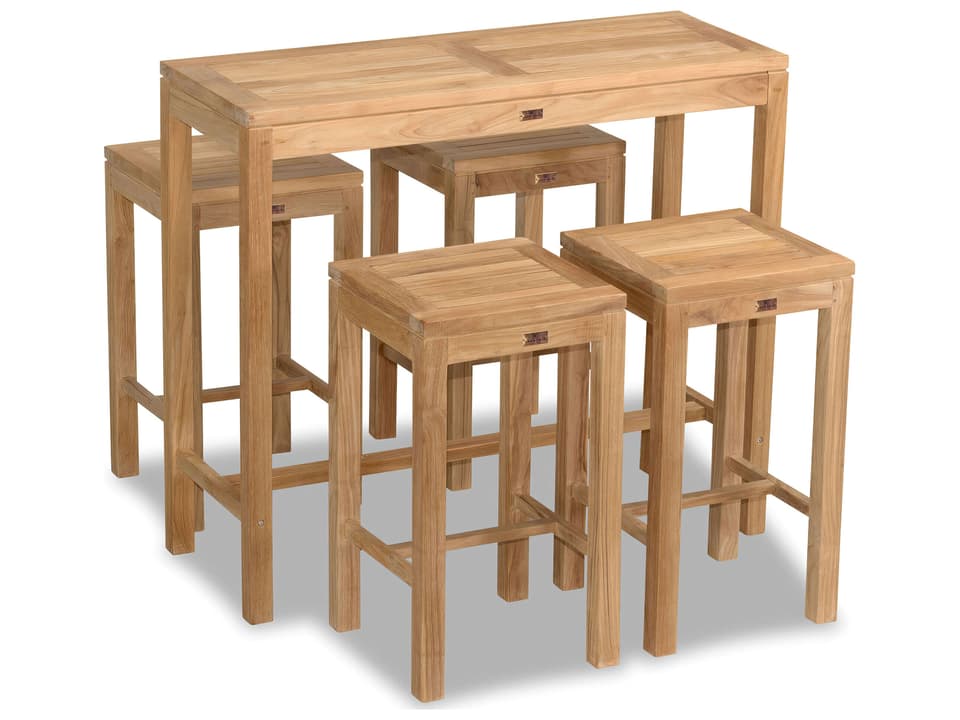 Vino Teak 5 Piece Bar Set