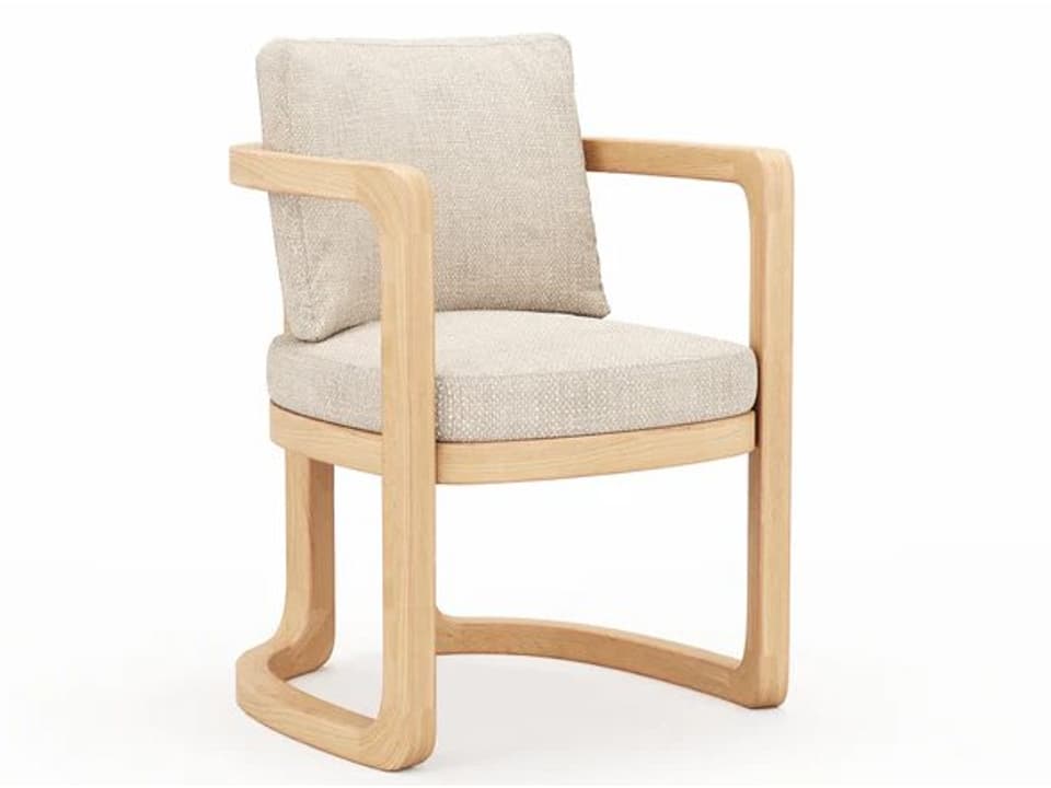 Muse Teak Dining Arm Chair in Natural Sanded
