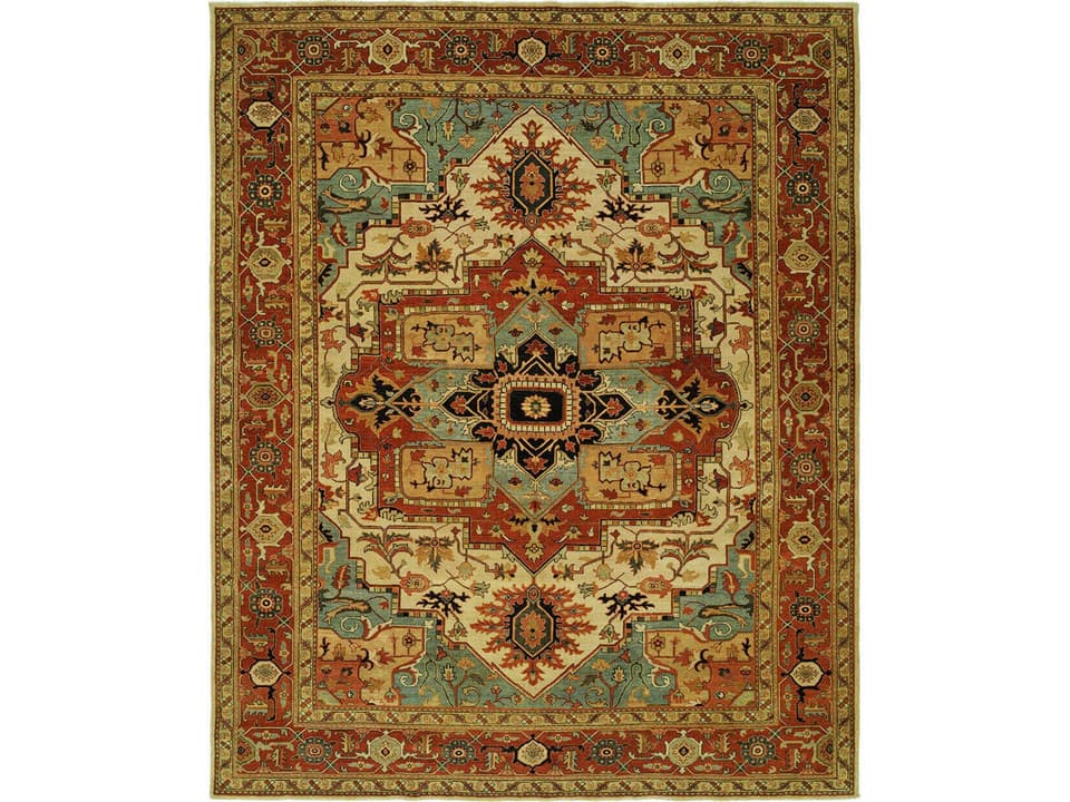 Antique Heriz Hand-Knotted Wool Area Rug
