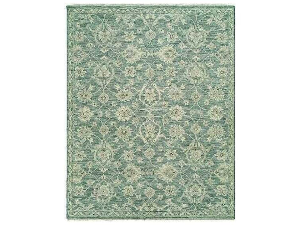 Aria Collection Hand-Knotted Area Rug in Teal Green