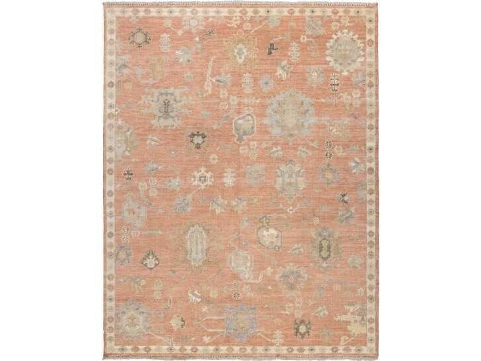 Lexington Hand Knotted Wool Area Rug in Rust