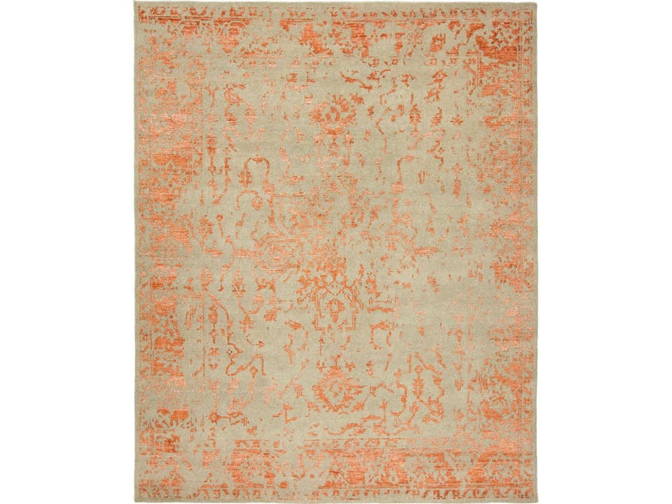 Mystique Hand Knotted Wool Viscose Area Rug in Grey Rust