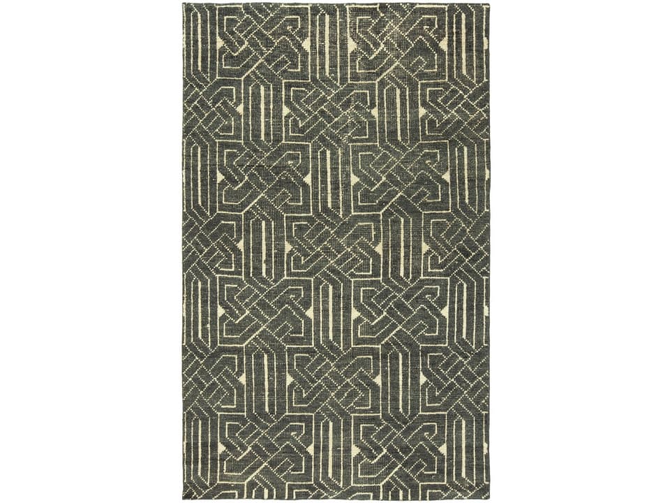 Vesta Hand-Knotted Wool Area Rug in Indigo