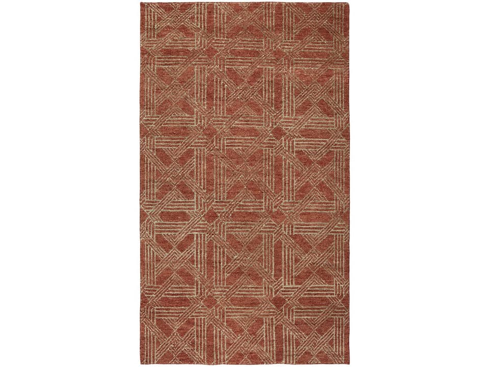 Vesta Hand-Knotted Transitional Area Rug in Red
