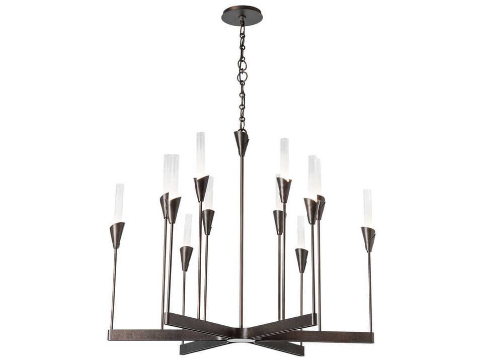 12-Light Lilium Chandelier with Frosted Gradient Glass