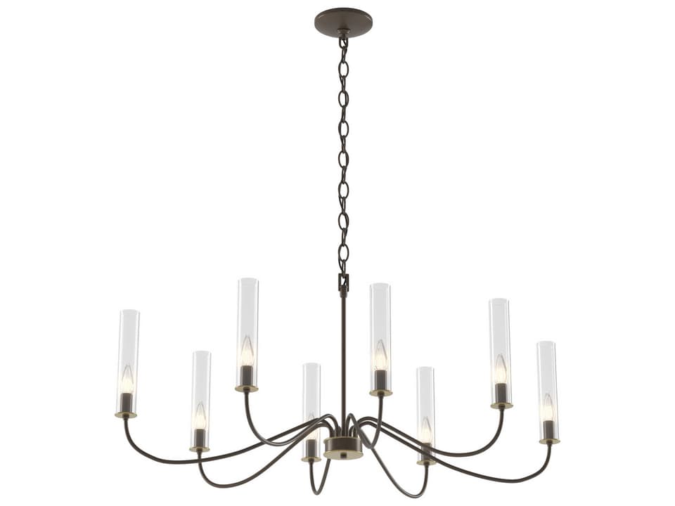 Grace 8-Light Oval Chandelier with Brass Accents and Clear Glass