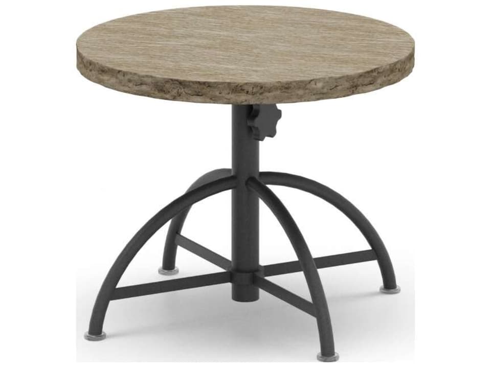 Slate Natural Series 30-Inch Round Adjustable End Table