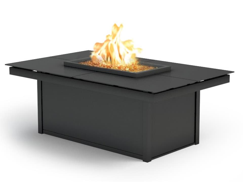 Mode Aluminum Rectangular Outdoor Patio Fire Pit Table