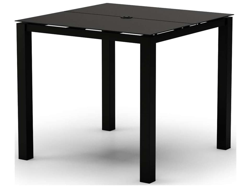 Mode 44-Inch Square Aluminum Bar Table with Umbrella Hole