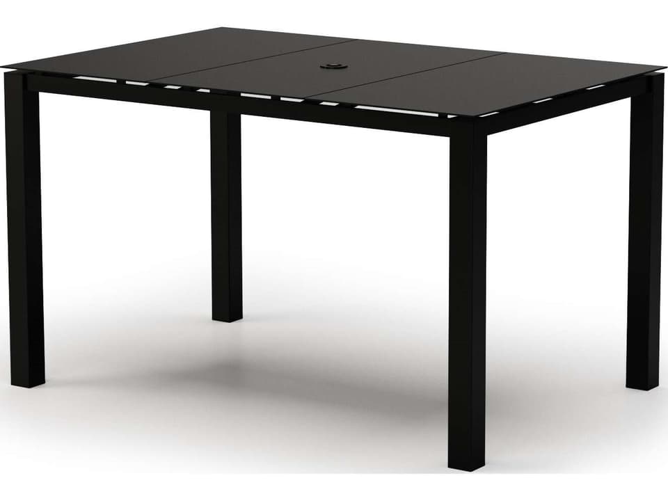 Mode Aluminum Rectangular Bar Table with Umbrella Hole