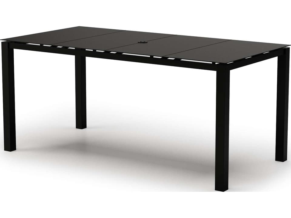 Mode 88-Inch Rectangular Aluminum Outdoor Bar Table with Umbrella Hole