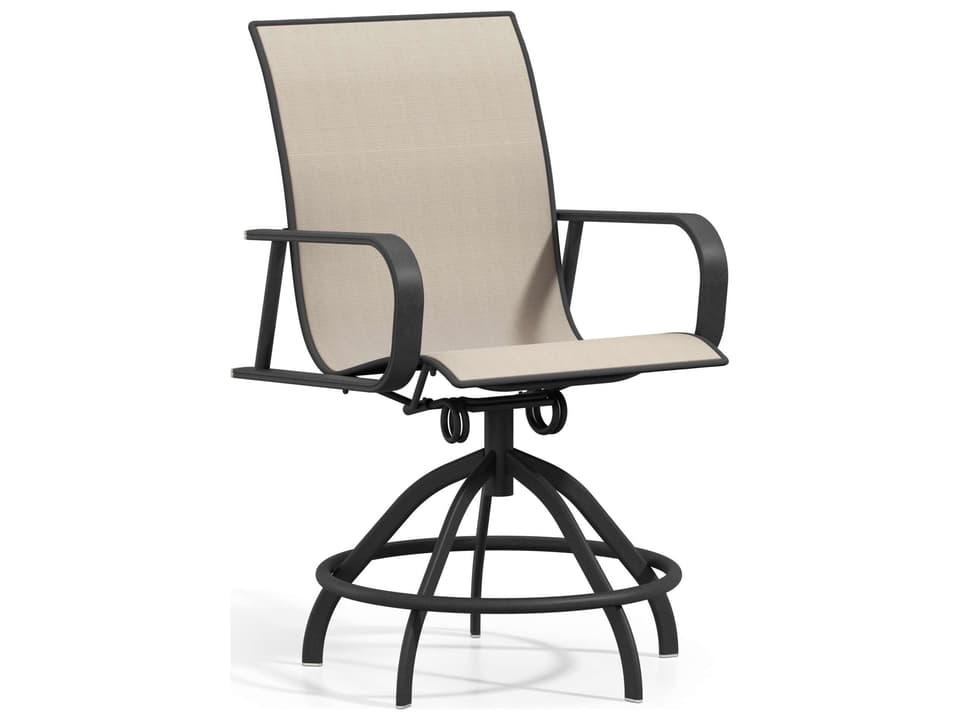 Kashton Sling Aluminum Swivel Rocker Outdoor Patio Counter Stool