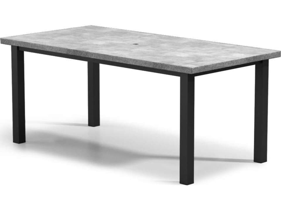 Concrete 84x42 Inch Rectangular Counter Table with Umbrella Hole