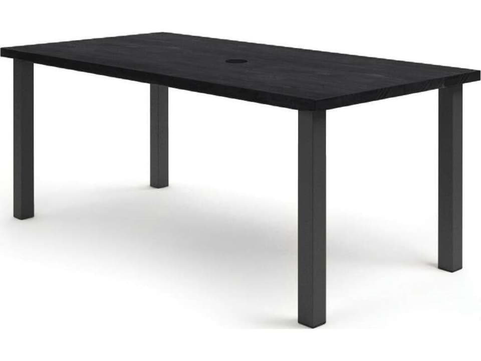 Timber Aluminum Rectangular Counter Table with Umbrella Hole