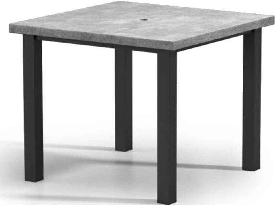Concrete 42-Inch Square Aluminum Counter Table with Umbrella Hole