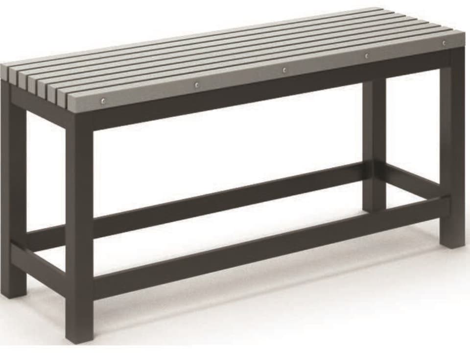 Eden 48 Inch Aluminum HDPE Slat Counter Bench