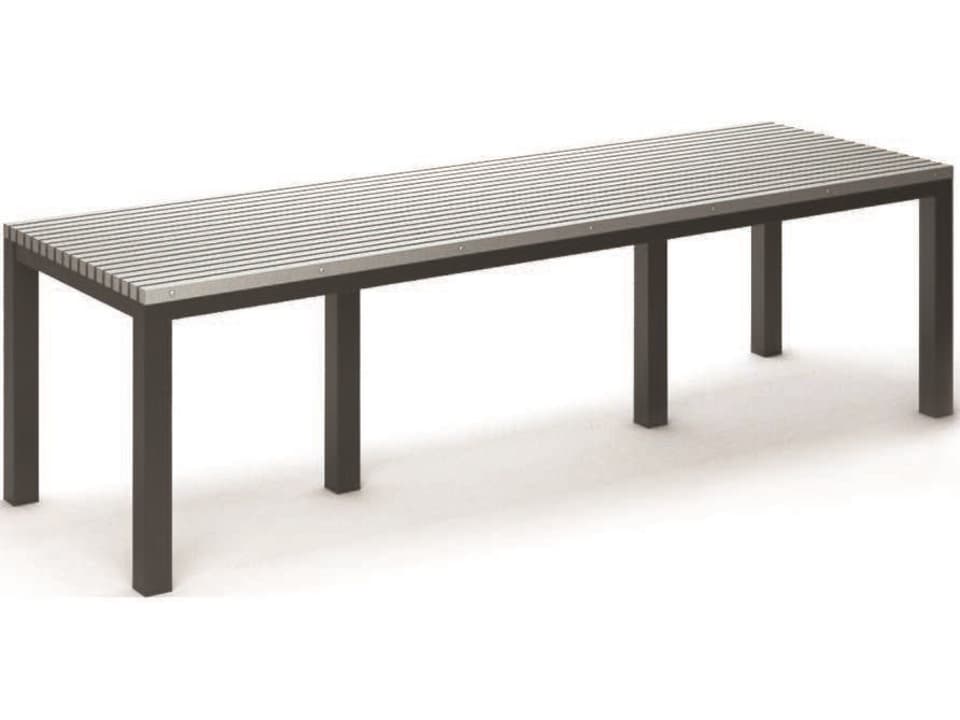 Eden 110-Inch Rectangular Aluminum Dining Table with HDPE Top