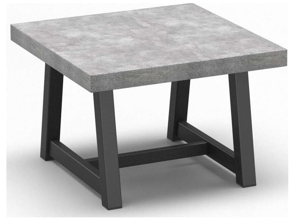 Concrete Natural Series 24" Square End Table in Universal Base