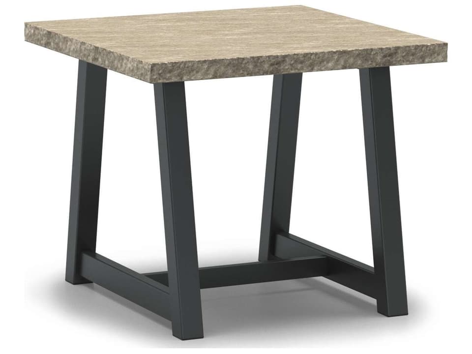 Slate Natural Series 24-Inch Square End Table with Trestle Base