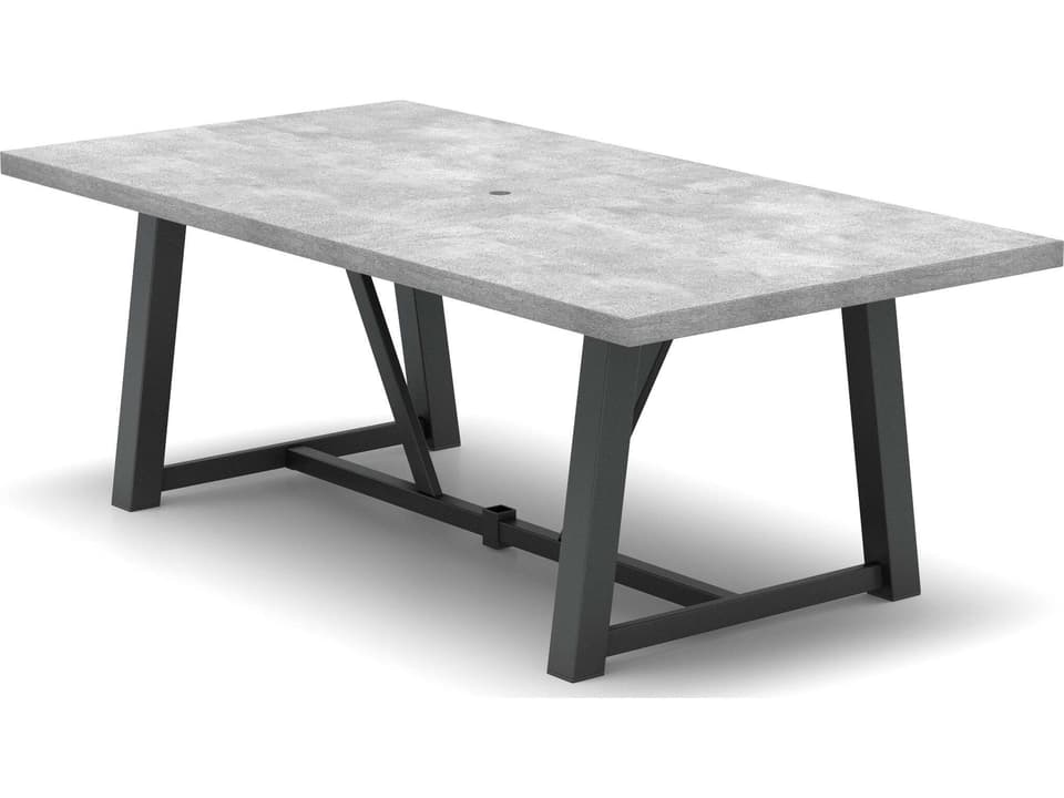 Concrete 84 x 42 Rectangular Dining Table with Trestle Base