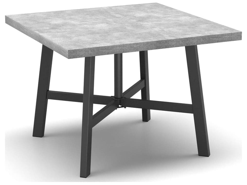 Concrete Natural Series 42 Inch Square Dining Table with Trestle Base