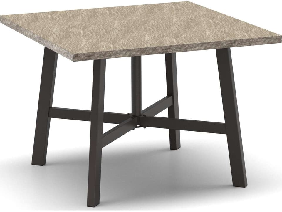 Slate Natural Series 42-Inch Square Dining Table with Umbrella Hole