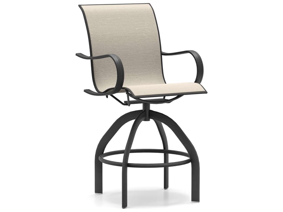 Holly Hill Sling Swivel Bar Stool Aluminum Outdoor
