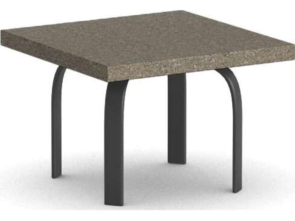 Stonegate Natural Series 24 Inch Square Side Table with Faux Stone Top