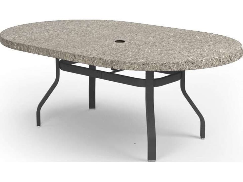 Shadow Rock Natural Series 72 x 42 Oval Dining Table with Umbrella Hole