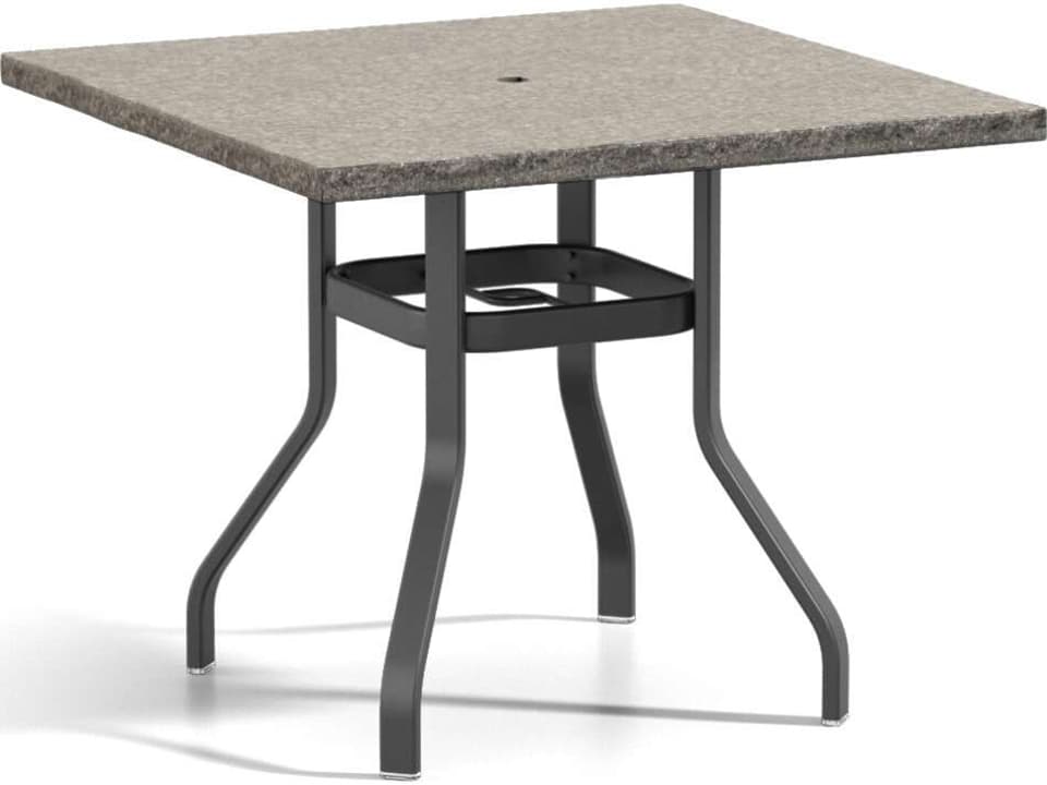 Shadow Rock 42-Inch Square Faux Stone Counter Table with Umbrella Hole