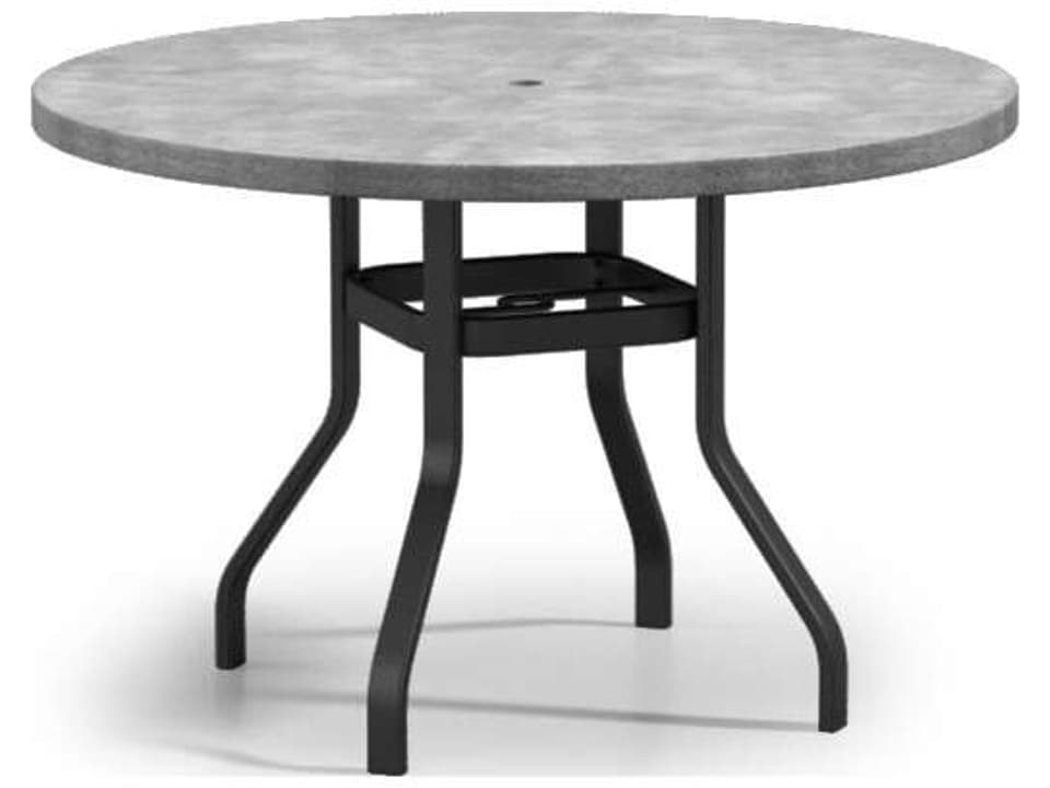 Concrete 54-Inch Round Counter Table with Umbrella Hole