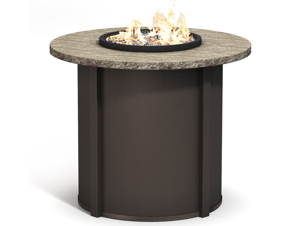 Slate Aluminum Round Outdoor Fire Pit Table