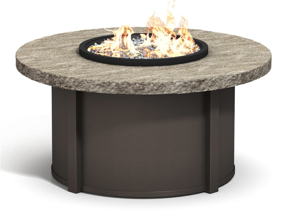 Slate Aluminum Round Patio Fire Pit Table