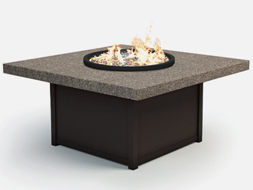 Stonegate 42-Inch Square Aluminum Faux Stone Fire Pit Table Top