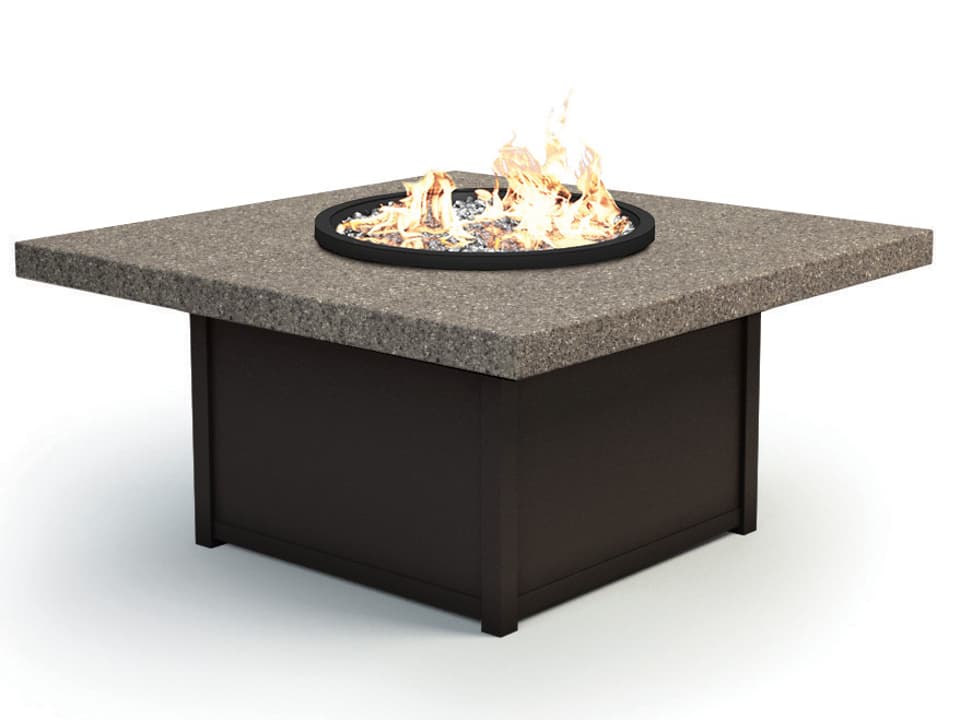Stonegate Aluminum Square Outdoor Patio Fire Pit Table