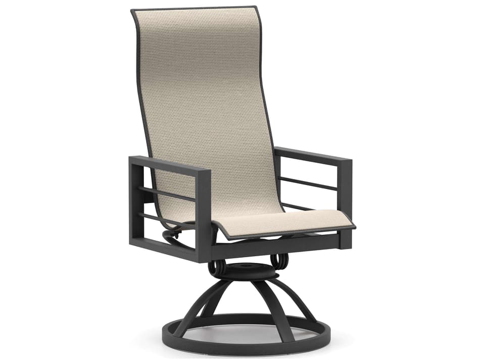 Sutton Sling Aluminum High Back Swivel Rocker Dining Chair