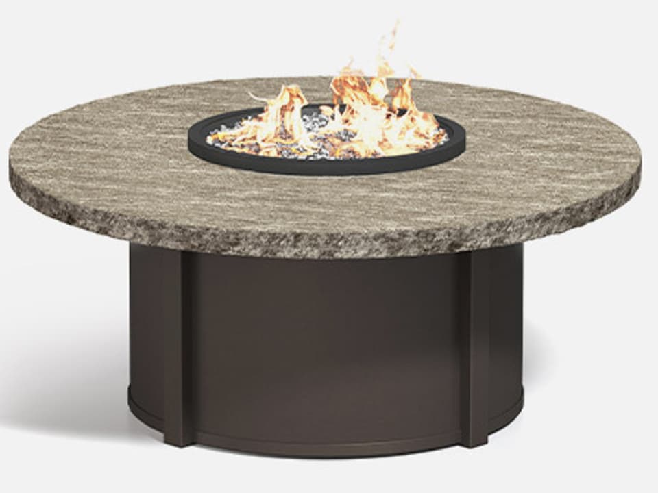 Slate 48-Inch Round Faux Stone Fire Pit Table Top