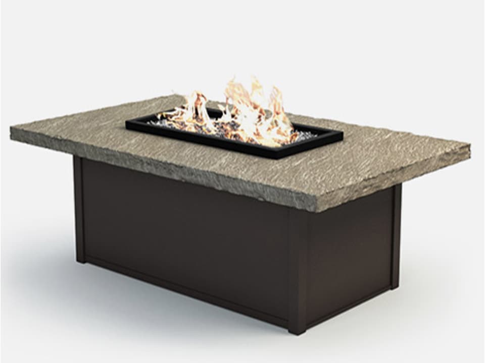 Slate 52-Inch x 32-Inch Faux Stone Rectangular Fire Pit Table Top