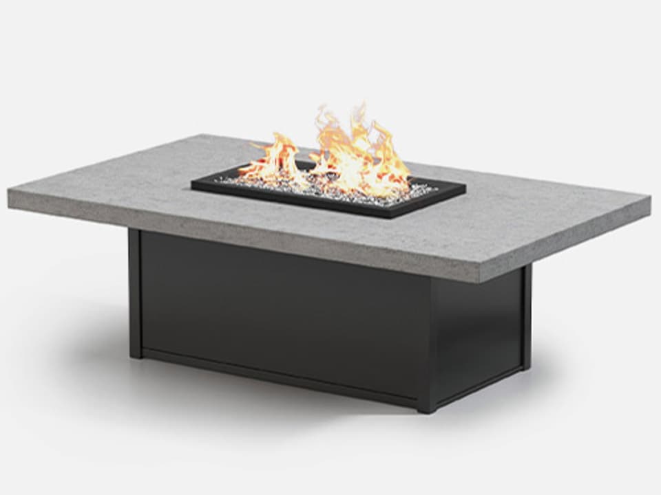 Concrete 60 x 36 Inch Rectangular Aluminum Fire Pit Table Top