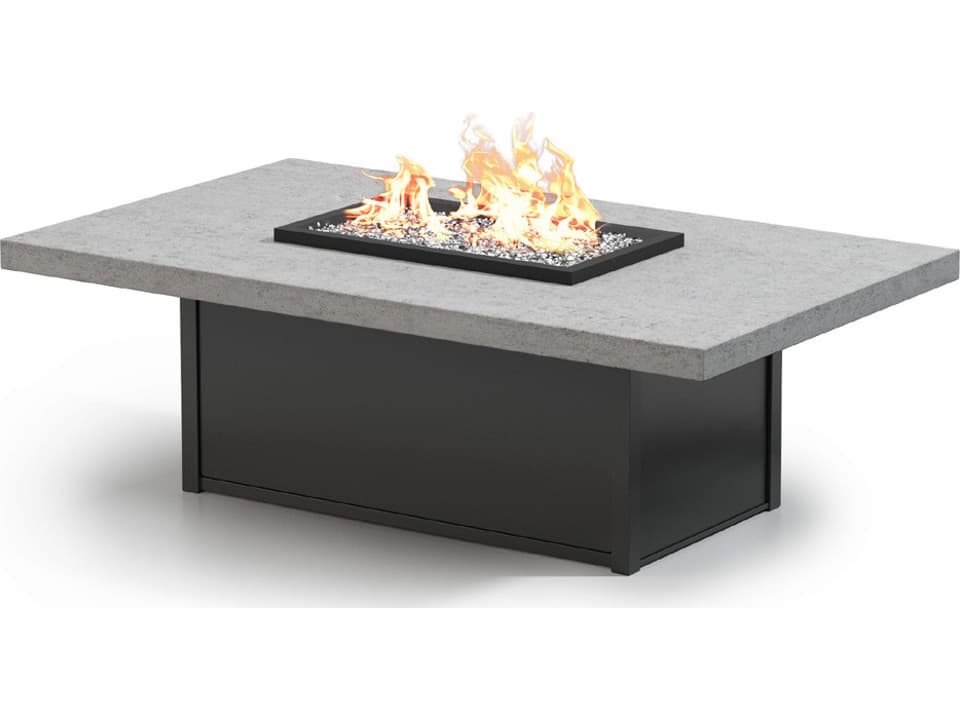 Concrete Aluminum Rectangular Patio Fire Pit Table
