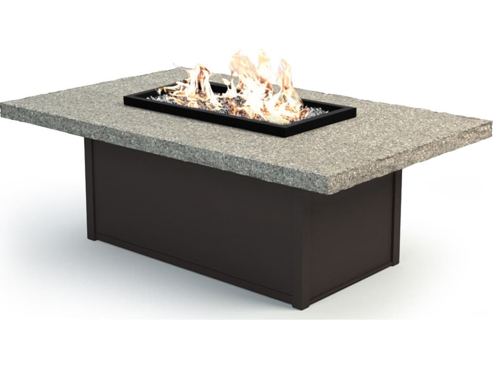 Shadow Rock Aluminum Rectangular Outdoor Patio Fire Pit Table