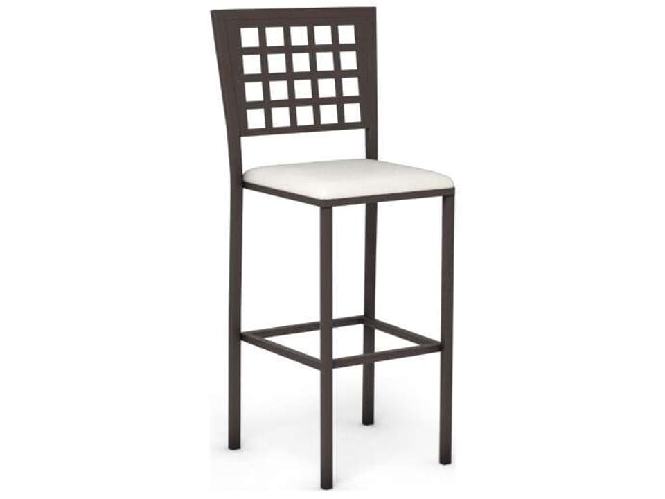 Manhattan Steel Armless Bar Stool with Padded Seat